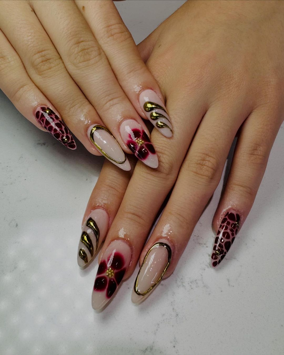 Powder dip ombre nails - GoldenOne Nail Lounge