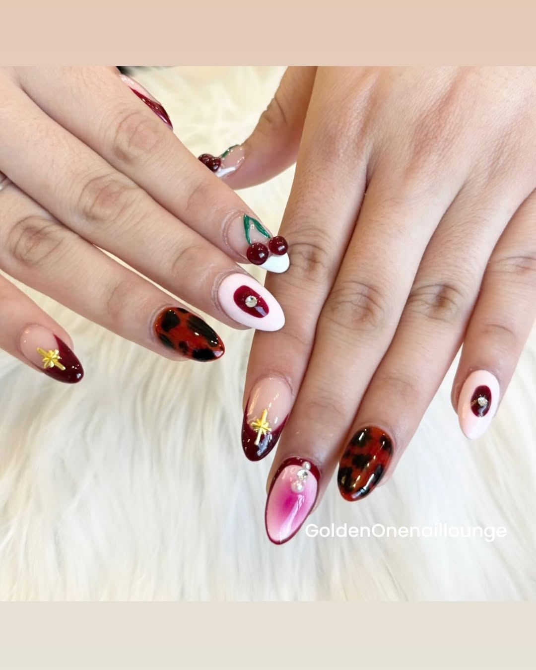 Custom nail art designs at GoldenOne Kennesaw